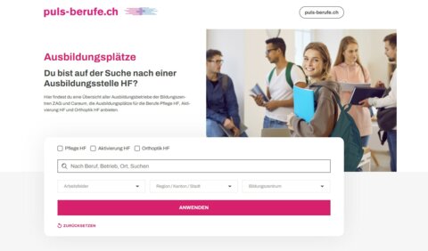 Neue Plattform Ausbildungsstellen HF auf puls-berufe.ch