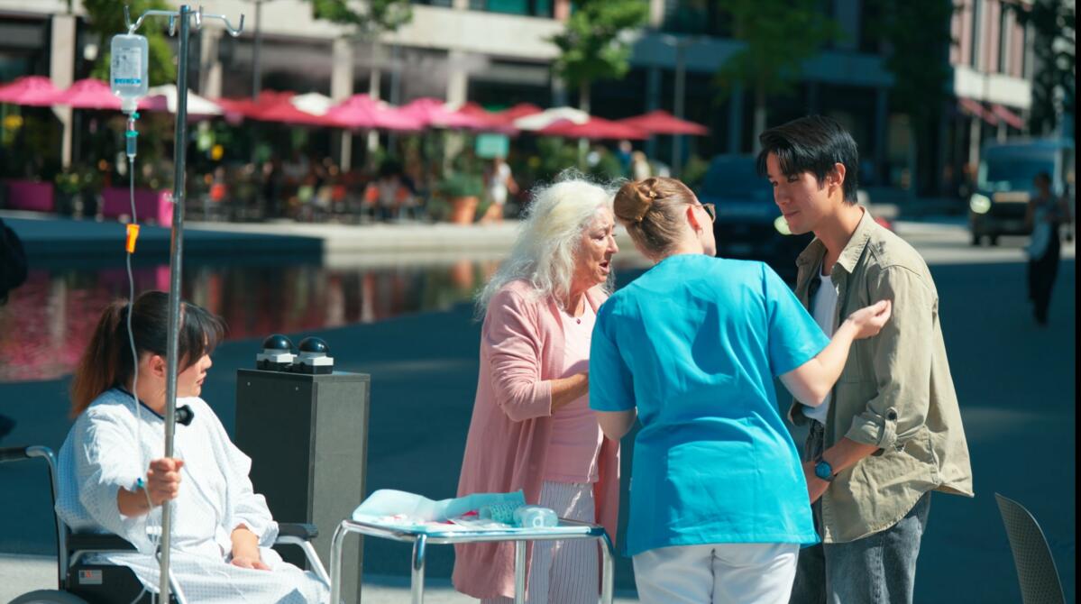 Actoin Videoausschnitt vier Personen