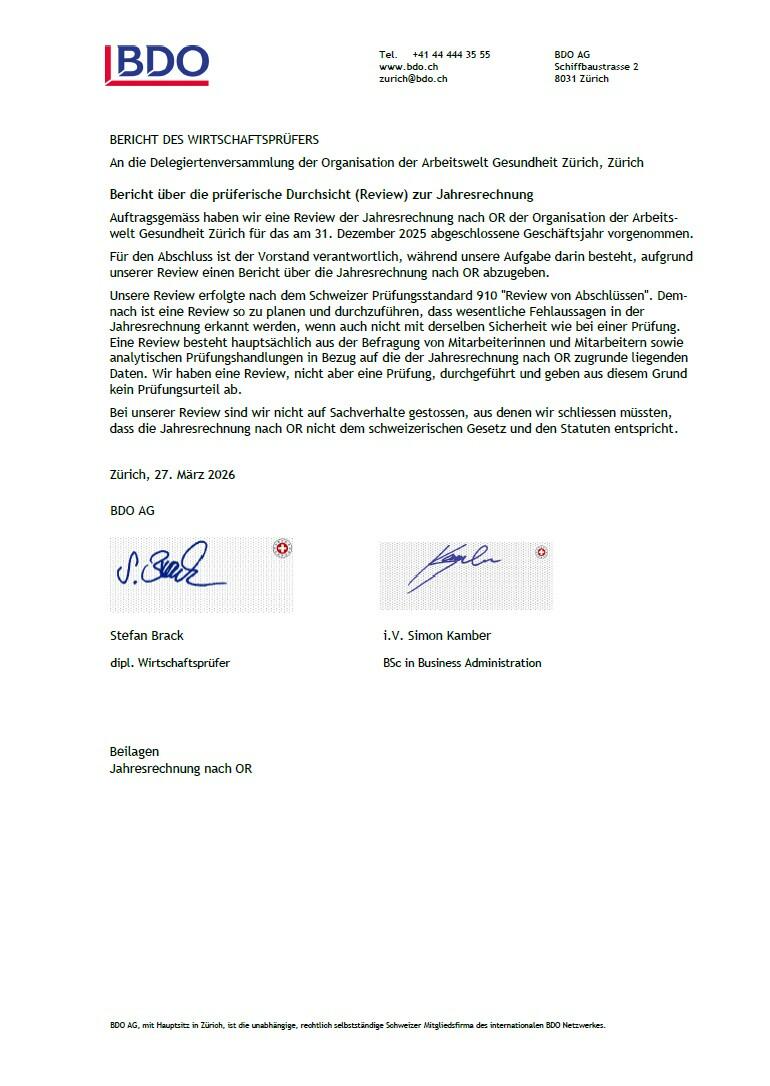 Revisionsbericht Jahresrechnung 2025